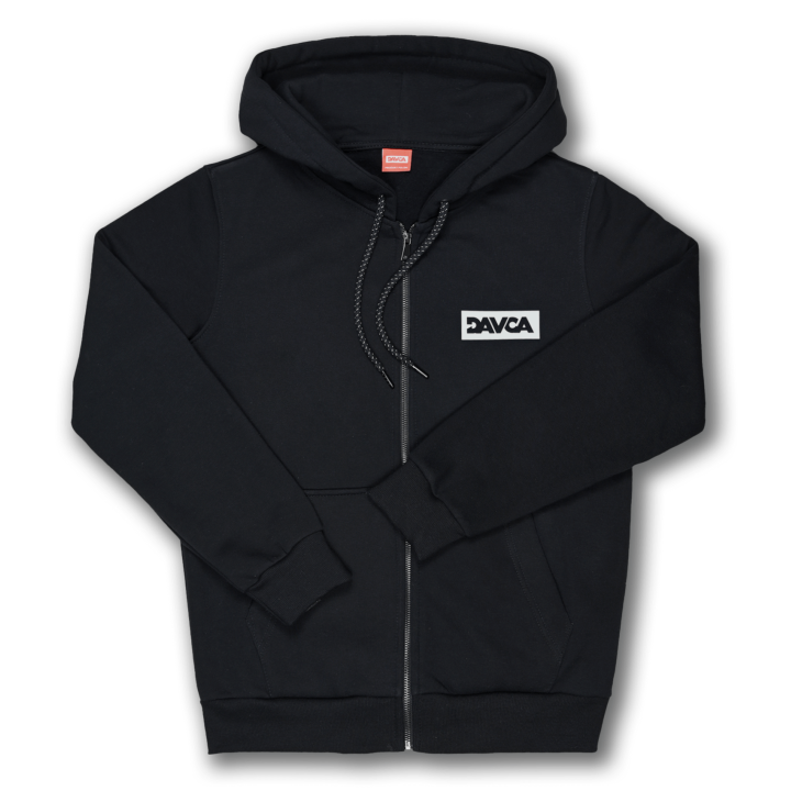 davca dawca bluza z zamkiem zamek błysawiczny suwak z suwakiem z kapturem czarna odblaskowa