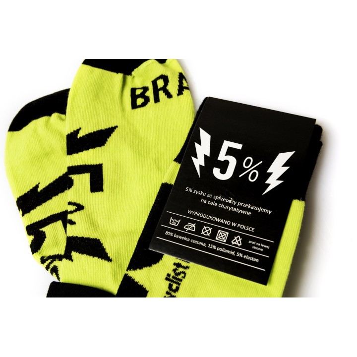 Davca - fluo - skarpety z motywem motocyklowym