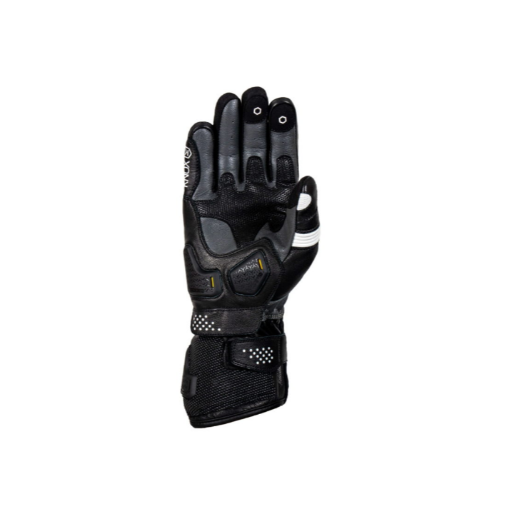 Knox Oulton - black/white - rękawice skórzane motocyklowe