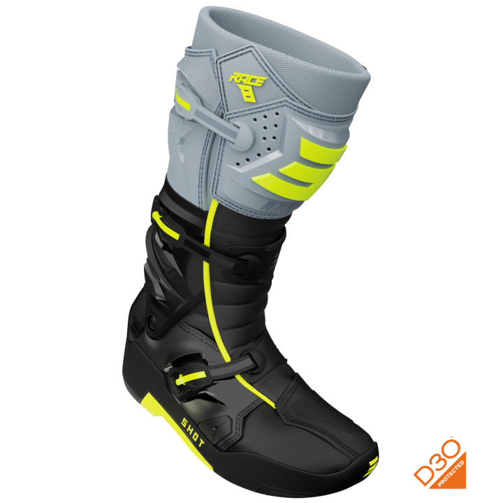 Shot Race 8 - grey/neon yellow - buty crossowe, ATV, enduro, na quada