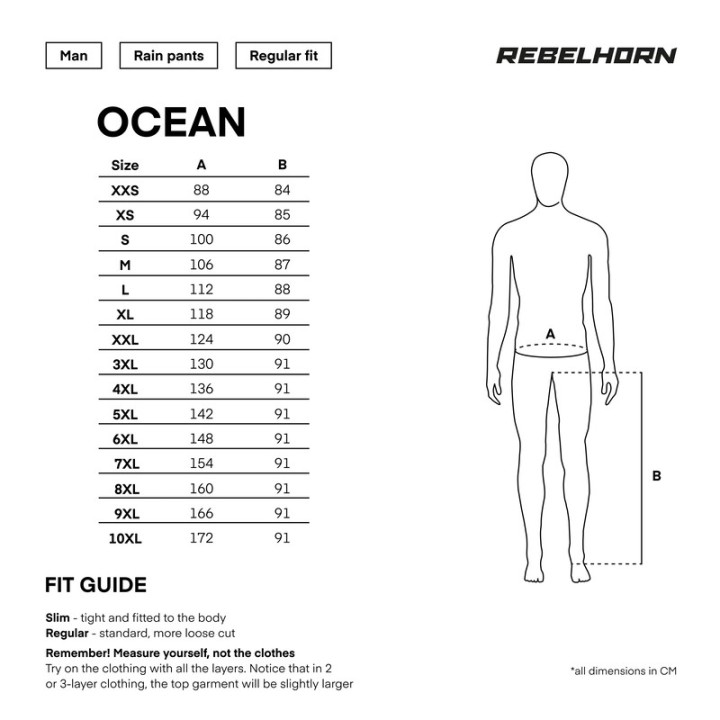 Rebelhorn Ocean - czarne - spodnie przeciwdeszczowe motocyklowe
