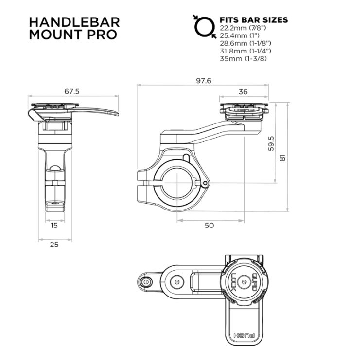 Quad Lock Handlebar Mount PRO V2 - uchwyt na kierownicę motocykla
