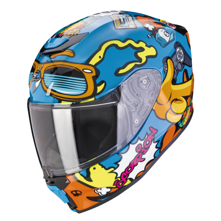 kask scorpion dziecięcy kolorowy integralny zamknięty dla dziecka mały motocyklowy