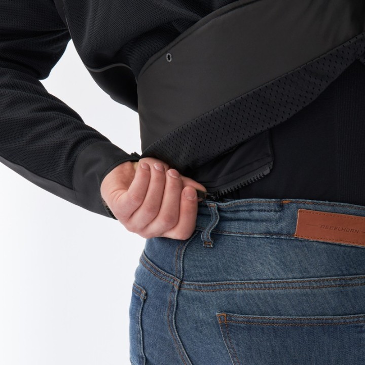 Rebelhorn Wave - black - lekka, kurtka motocyklowa na lato