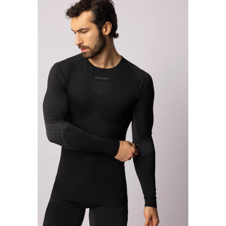 Spaio Breeze - black/grey - męska koszulka termoaktywna z długim rękawem