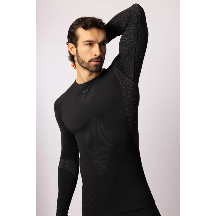 Spaio Breeze - black/grey - męska koszulka termoaktywna z długim rękawem