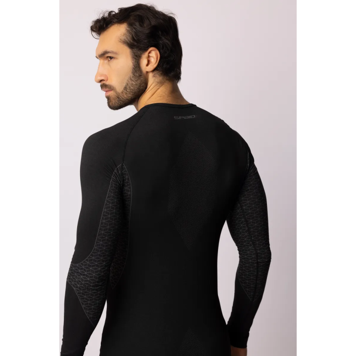 Spaio Breeze - black/grey - męska koszulka termoaktywna z długim rękawem
