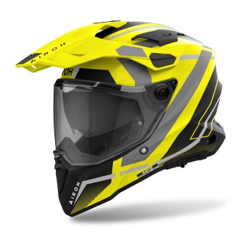 kask dual cross enduro adv adventure adevnture'owy airoh commander 2 czarny z daszkiem z blendą motocyklowy