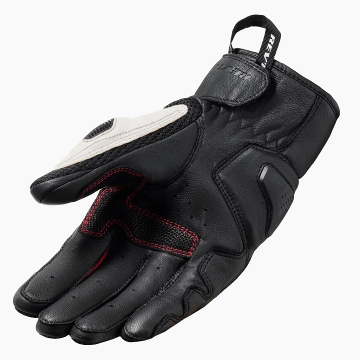 REV'IT! Dirt 4 - black/red - krótkie rękawice motocyklowe
