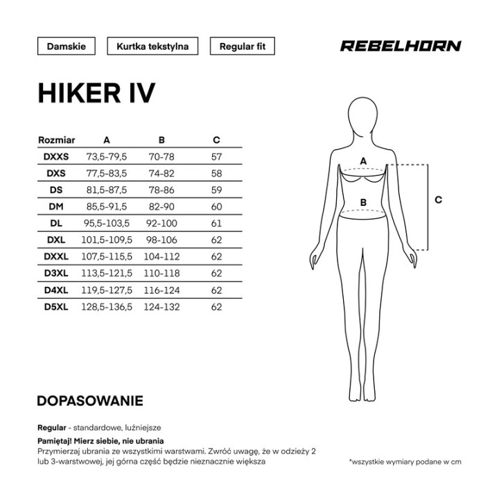Rebelhorn Hiker IV Lady - Black - damska kurtka turystyczna motocyklowa