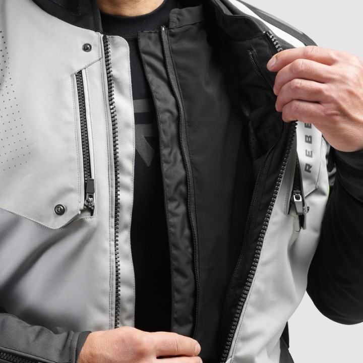 Rebelhorn Hiker IV - Black/Grey/Flo - kurtka turystyczna motocyklowa