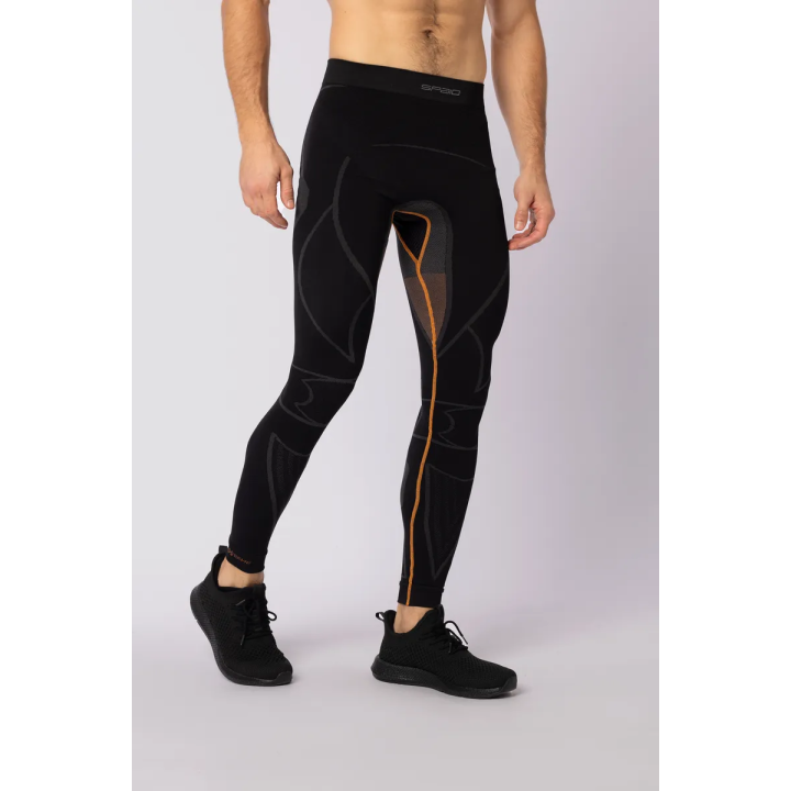 Spaio Extreme Pro - black/orange - męskie getry termoaktywne ocieplające