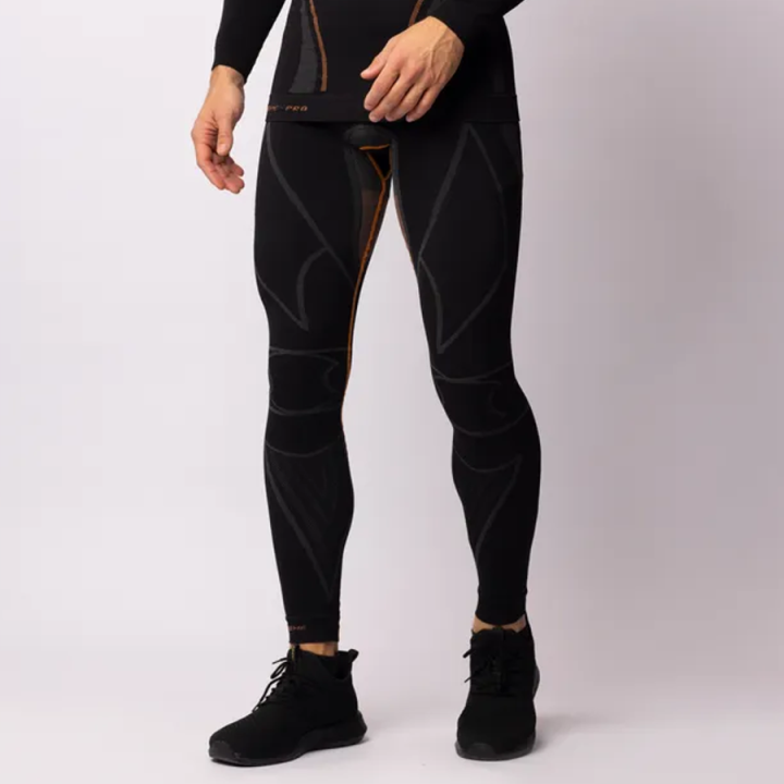Spaio Extreme Pro - black/orange - męskie getry termoaktywne ocieplające