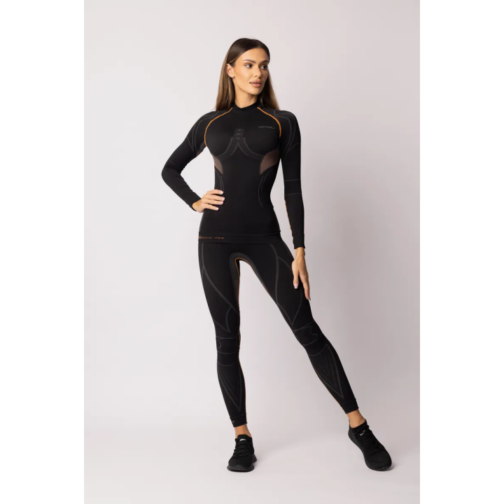 Spaio Extreme Pro Lady - black/orange - damskie getry termoaktywne ocieplające