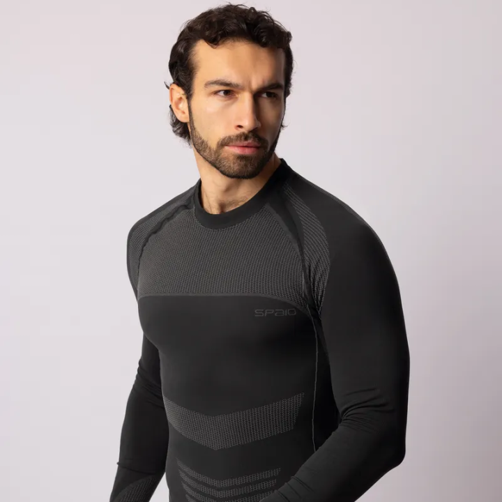 koszulka ciepła na chłodne dni spaio polska szara czarna motocyklowa na moto motocykl termo termoaktywna