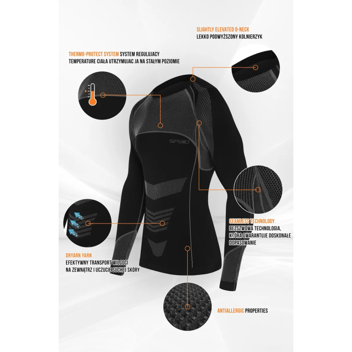 Spaio Thermo-Evo - grey/light grey - koszulka termoaktywna na chłodne dni