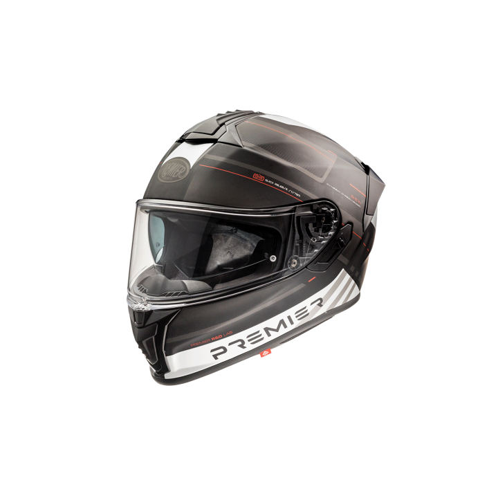 Integralny kask motocyklowy z blendą Premier Evoluzione - SP 2 black/white matt - integralny kask motocyklowy