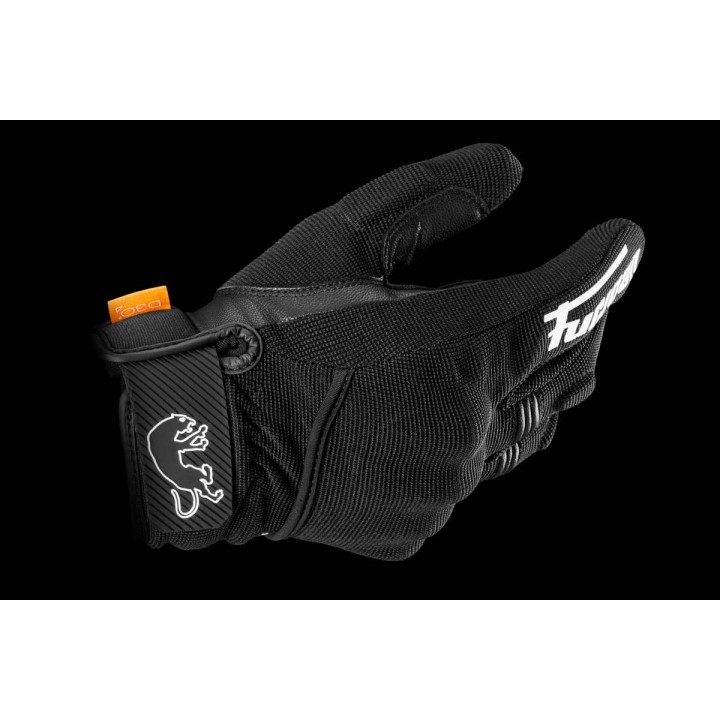 Furygan Jet Lady EVO D3O - black/white - krótkie damskie rękawice motocyklowe na lato