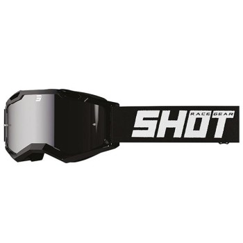 Shot Assault 2.0 - solid iridium  black glossy - gogle offroad/cross/enduro ze srebrnym, lustrzanym wizjerem