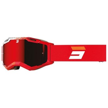 Shot Iris 2.0 - fusion red glossy / iridium lens - gogle offroad/cross/enduro z czerwonym, lustrzanym wizjerem