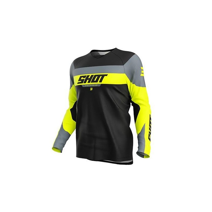 Shot Draw Kid- league neon yellow - dziecięca koszulka offroad/cross/enduro/adv