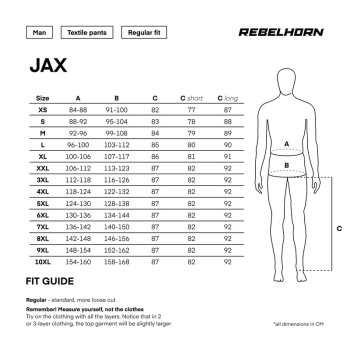 Rebelhorn Jax - black - spodnie motocyklowe tekstylne