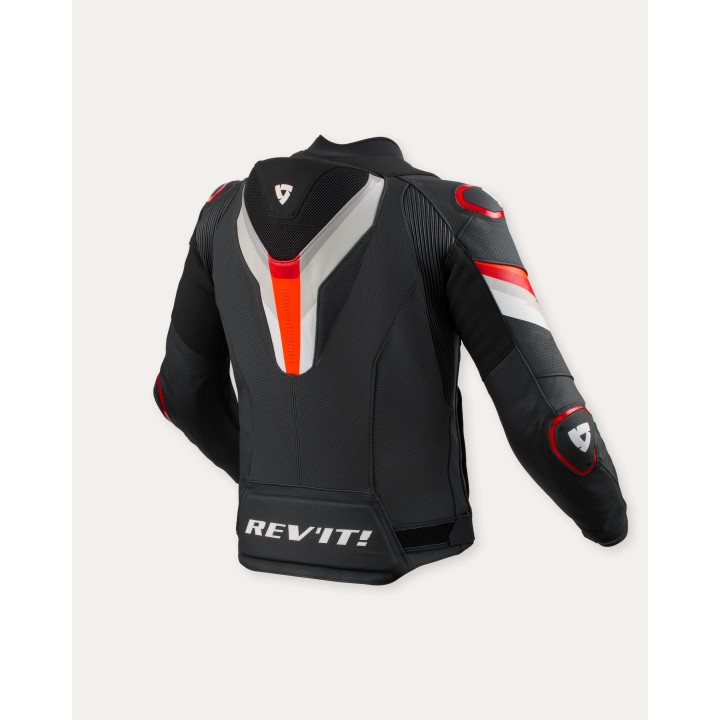 REV'IT! Quantum 3 Pro - black/red - męska sportowa skórzana kurtka motocyklowa