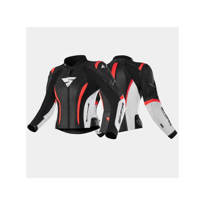 Shima Miura 2.0 - black/white/red - damska kurtka skórzana motocyklowa