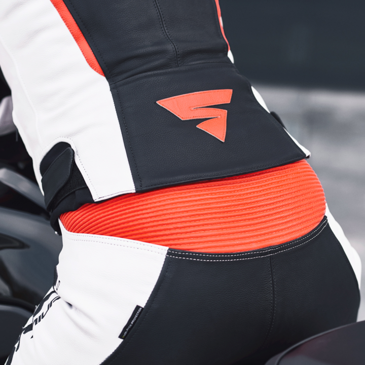 Shima Miura 2.0 - black/white/red - damskie spodnie skórzane motocyklowe