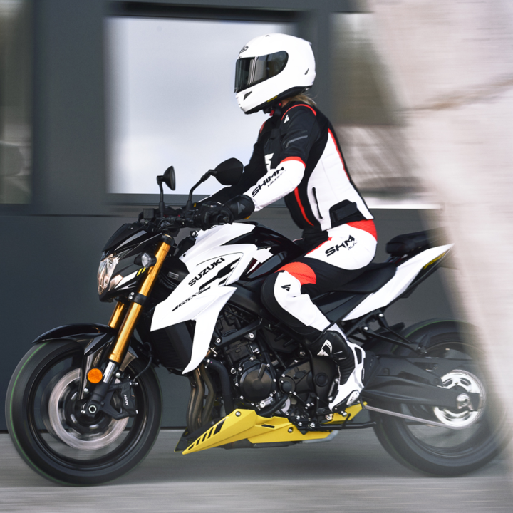 Shima Miura 2.0 - black/white/red - damskie spodnie skórzane motocyklowe