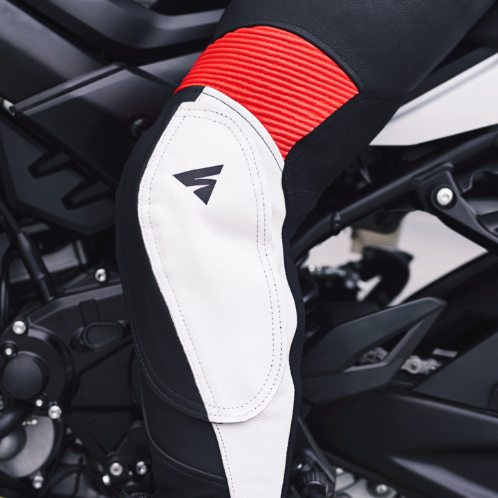 Shima Miura 2.0 - black/white/red - damskie spodnie skórzane motocyklowe