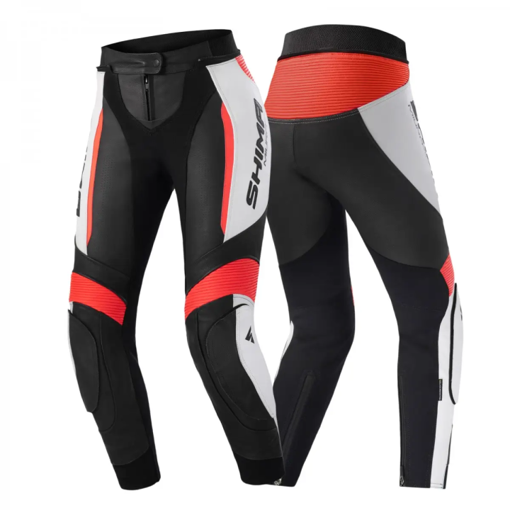 Shima Miura 2.0 - black/white/red - damskie spodnie skórzane motocyklowe