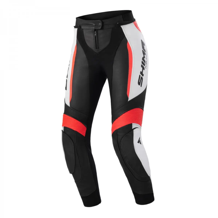 Shima Miura 2.0 - black/white/red - damskie spodnie skórzane motocyklowe