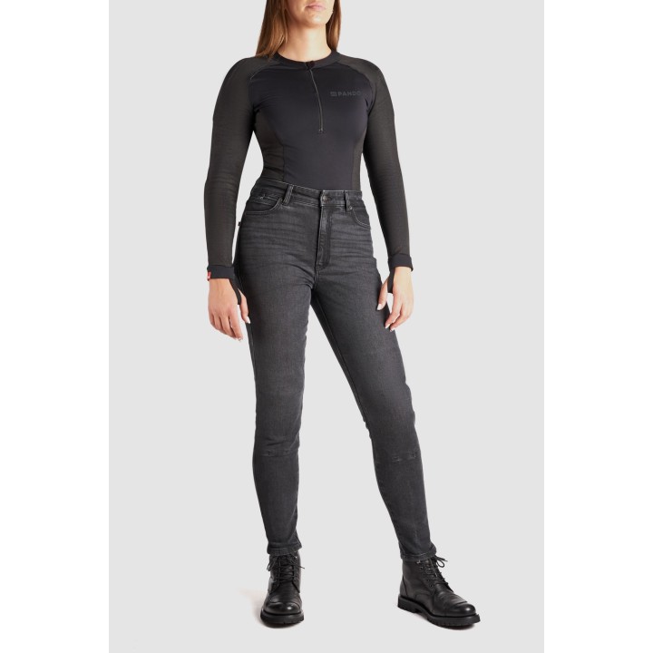 Pando Moto Kaya Slim - grey - damskie jeansy motocyklowe AA