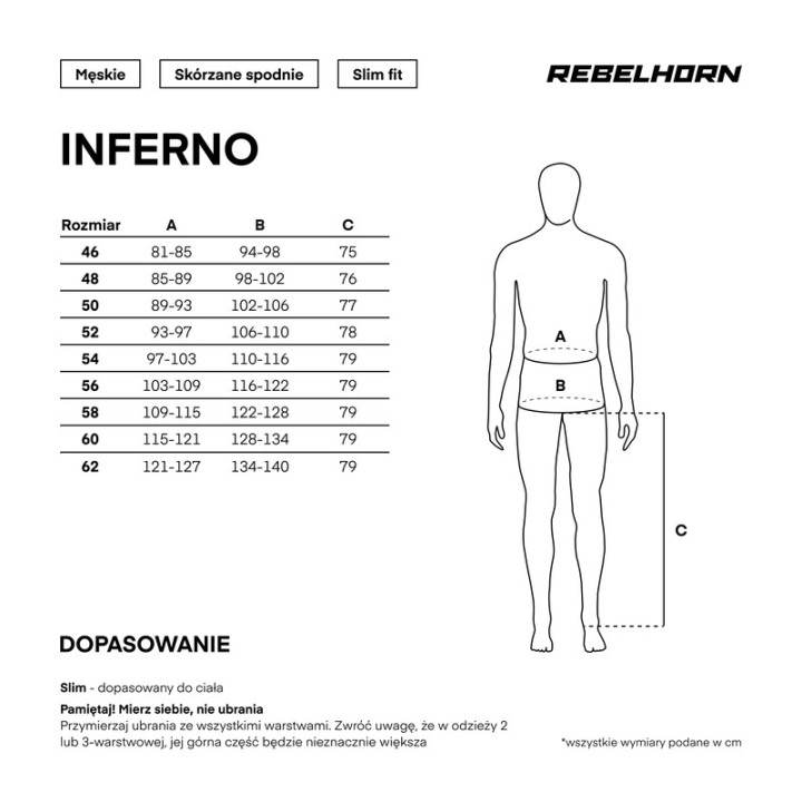 Rebelhorn Inferno - black - spodnie skórzane motocyklowe