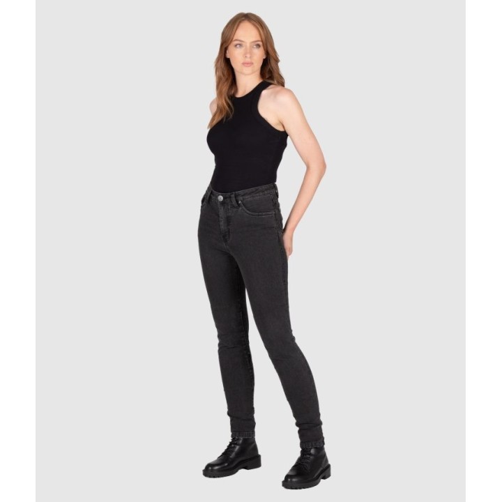 Knox Colton - charcoal - damskie jeansy skinny fit motocyklowe AA