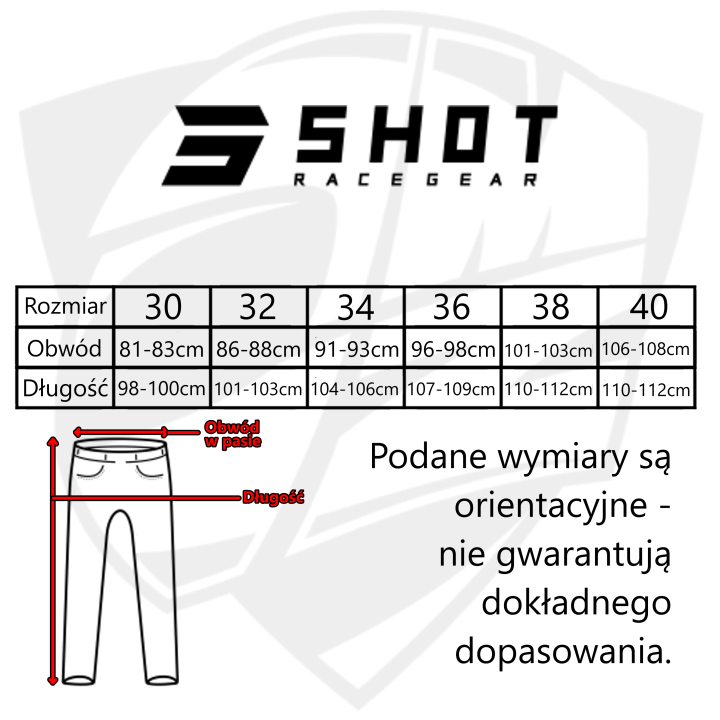 Shot Contact- Ionyx red - spodnie offroad/cross/enduro/adv