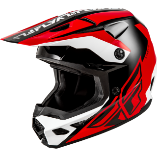 lekki, bezpieczny crossowy Fly Kinetic - crest red / white / black - kask crossowy, ATV, motocyklowy