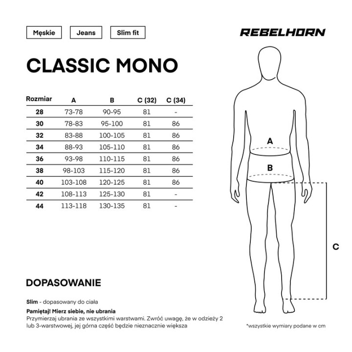 Rebelhorn Classic Mono - Washed Blue - jeansy motocyklowe