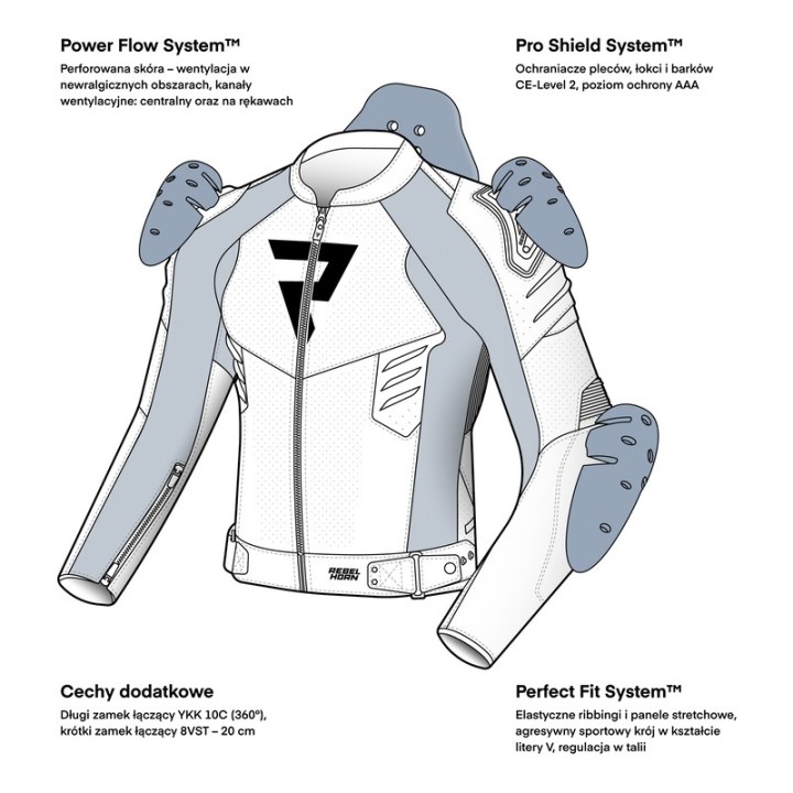 Rebelhorn Vandal 2 - Black - skórzana kurtka motocyklowa