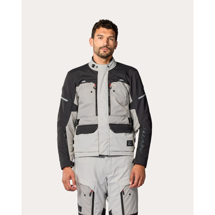 REV'IT! Outback 5 H2O - silver/black - kurtka turystyczna tekstylna motocyklowa