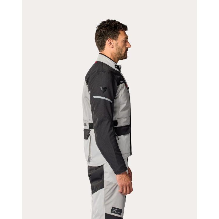 REV'IT! Outback 5 H2O - silver/black - kurtka turystyczna tekstylna motocyklowa