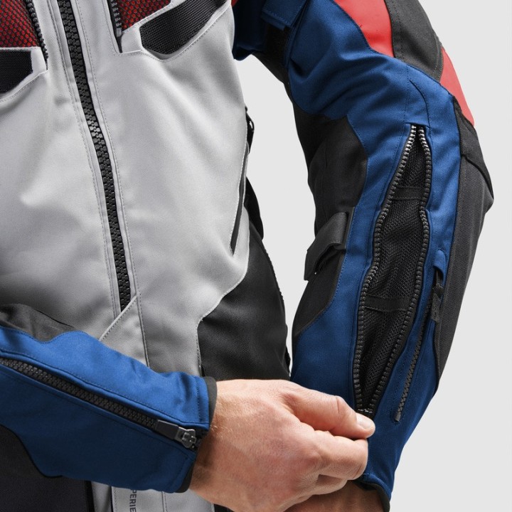 Rebelhorn Hiker IV - grey/blue/red - kurtka turystyczna motocyklowa