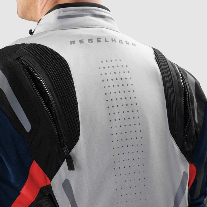 Rebelhorn Hiker IV - grey/blue/red - kurtka turystyczna motocyklowa
