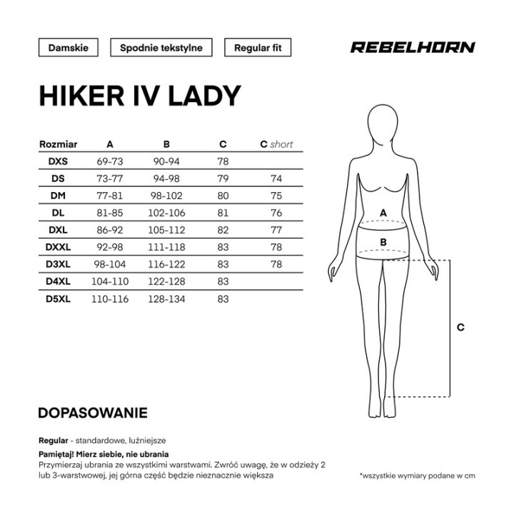 Rebelhorn Hiker IV Women - black - damskie turystyczne spodnie motocyklowe