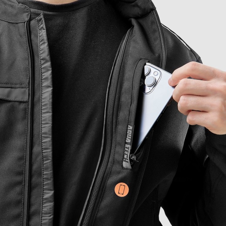 Ozone Neo - black - miejska kurtka motocyklowa z podpinką