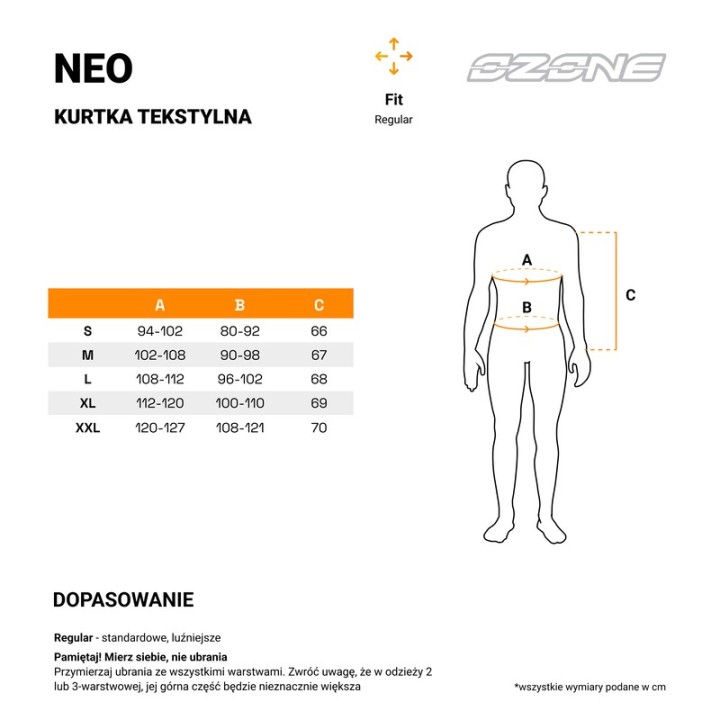 Ozone Neo - black - miejska kurtka motocyklowa z podpinką