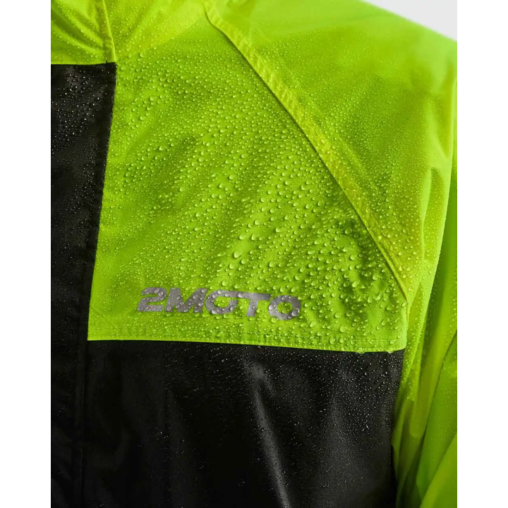 2MOTO RainTour - fluo/black - dwuczęściowy kombinezon przeciwdeszczowy motocyklowy