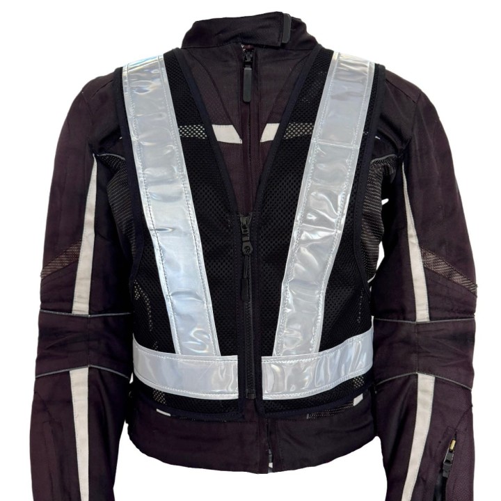 Neon Pink Riders - rozmiar L - kamizelka odblaskowa srebrna unisex