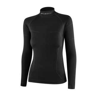 Brubeck Cooler - black - letnia damska koszulka termoaktywna motocyklowa / trekkingowa / turystyczna / sportowa